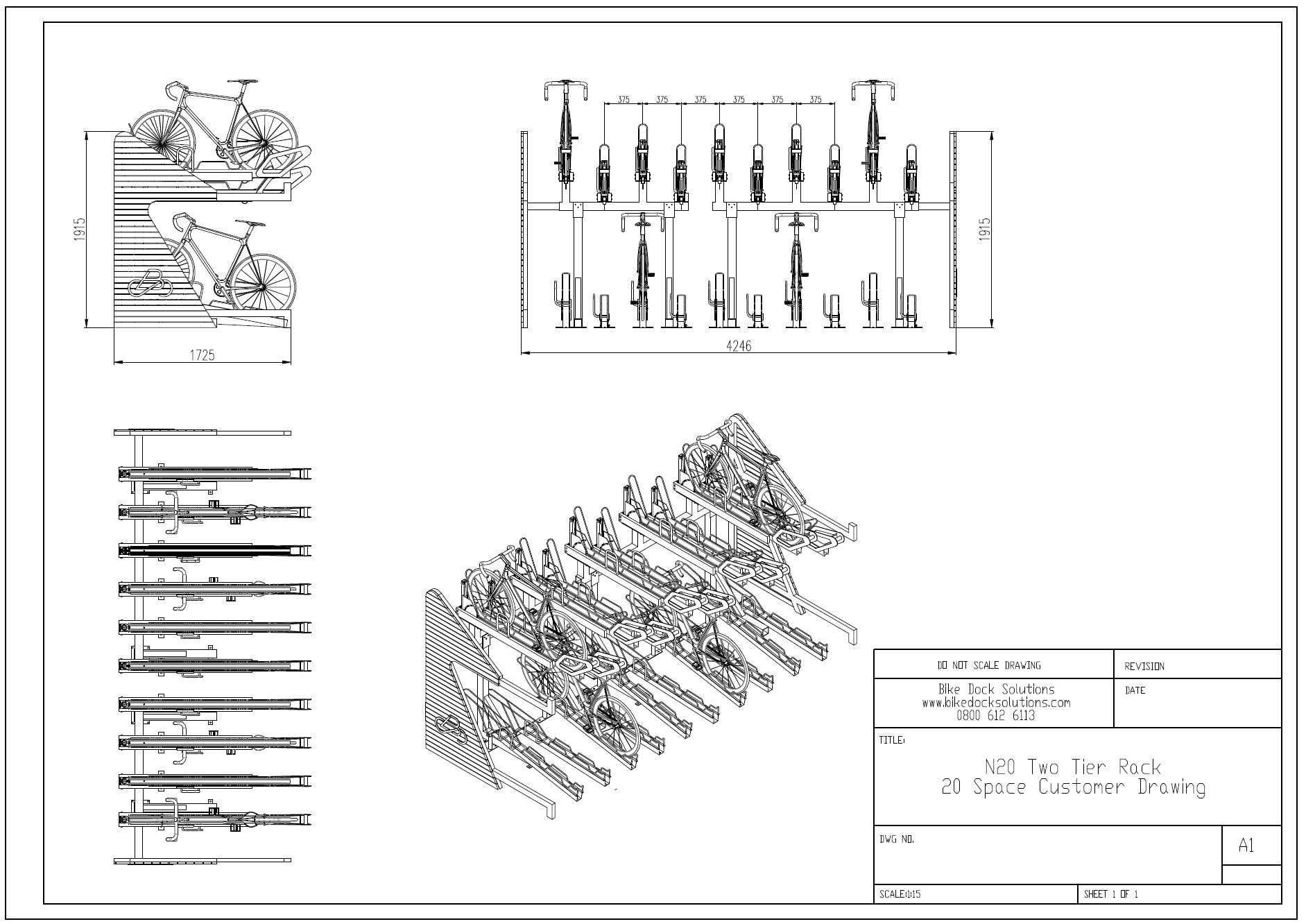 Fahrräderafe Doppelstock-Fahrradparker